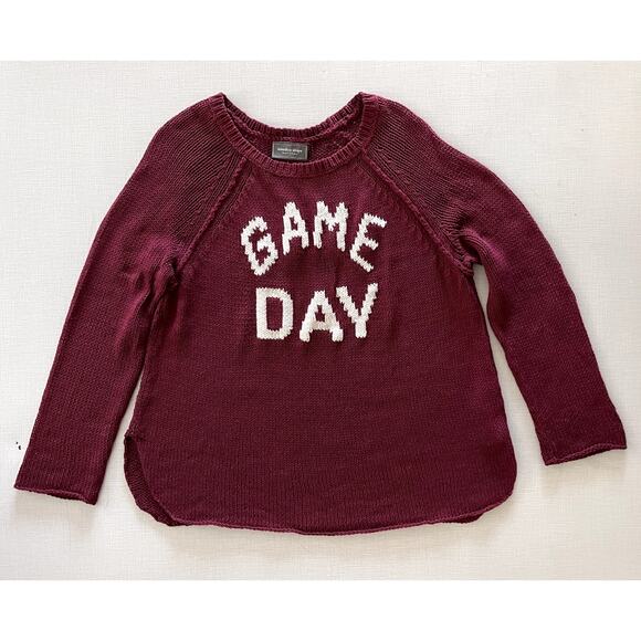 Wooden Ships Sz M/L Game Day Pullover Sweater Maroon Cotton Fan Gear Sporty - Picture 3 of 11